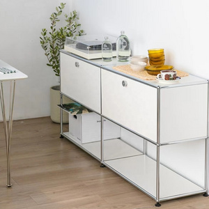 Module cabinet stainless steel bucket cupboard white TV cabinet multifunctional storage Chest