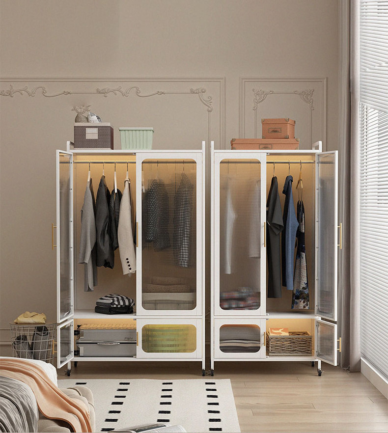 Wardrobes Bedroom Furniture Modern Wardrobe Storage Cupboard Metal Clothes Cabinets Wholesale Metal Closet