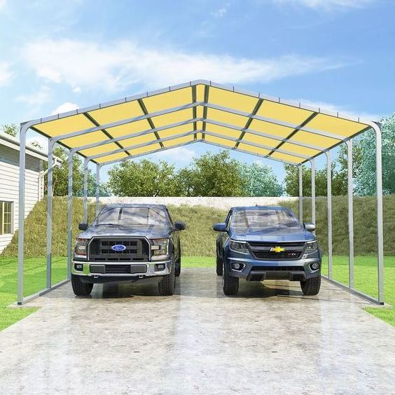 Strong Aluminum Frame Hug Carport with Polycarbonate Board Canopy for Car Garage Shelter Pavilion Type