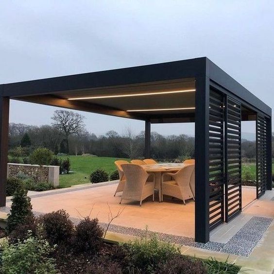 Outdoor pergola garden free standing waterproof pavilion gazebo with sides