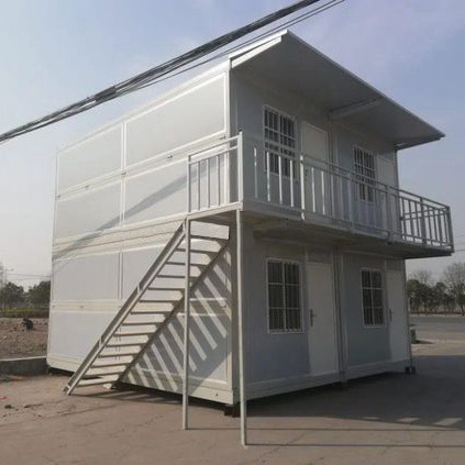 Price Cheap Amenities Building temporary residence Foldable Store Prefabricated Duplex Container House With Balcony