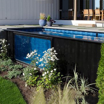 Luxury Shipping Container Swimming Pool Outdoor Pool with Filtration and Heating System with glass