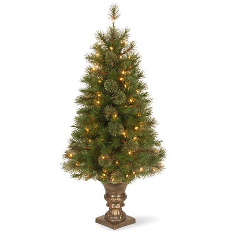 Artificial Tree For Entrances and Christmas Includes Pre-strung White Lights Montclair Spruce with Stand