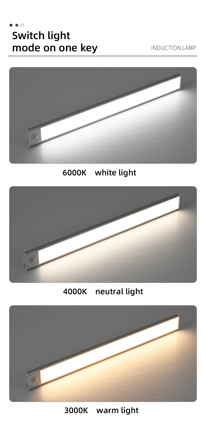 Dimmable in Color  And Brightness Control Led Closet Wardrobe Light Under Cabinet Lighting With Sensor Motion Detector