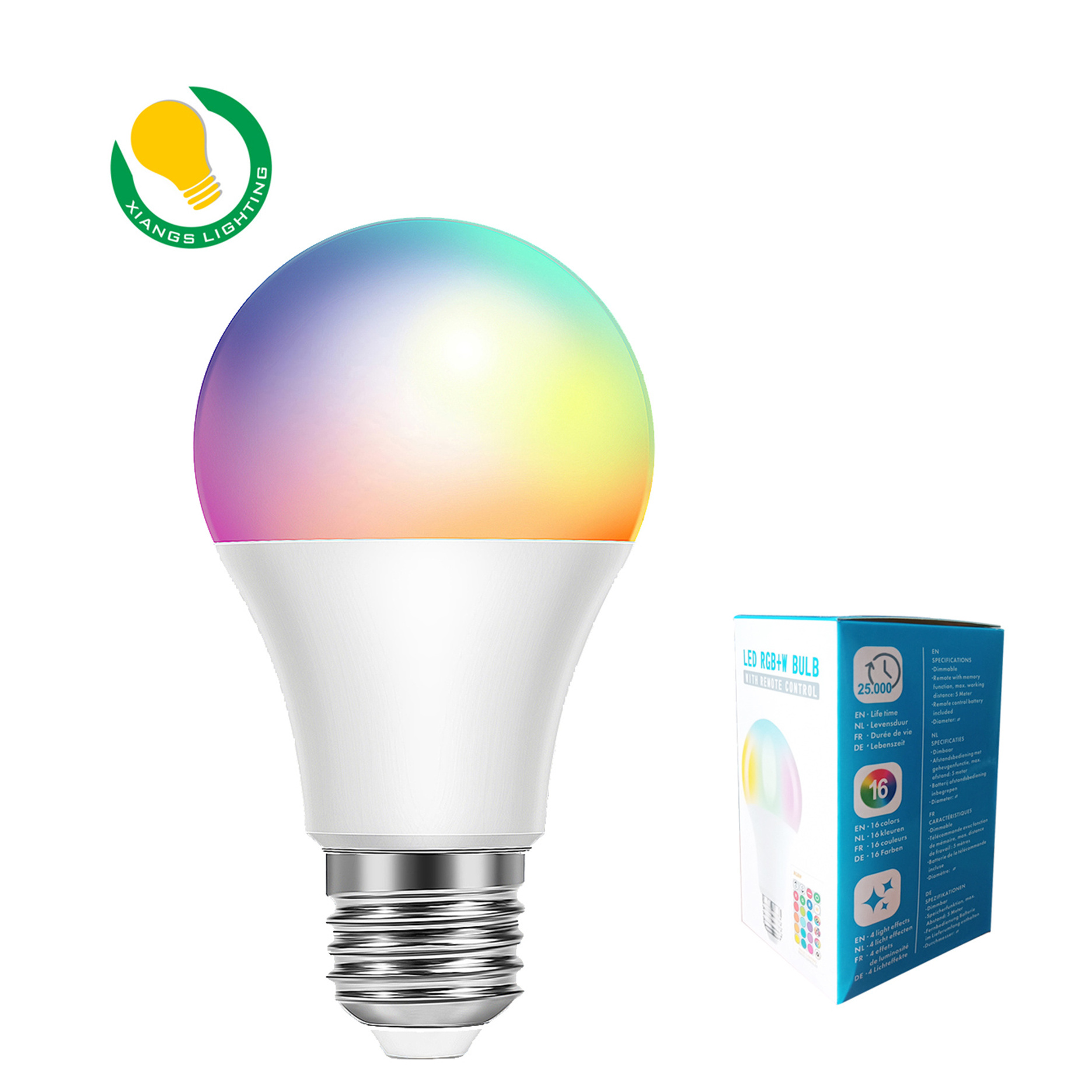 A60 9W APP Control RGB SMD LED Bulb, Dimmable CCT Adjustable E27 RGB Smart WIFI LED Bulb Light with Tuya Remote