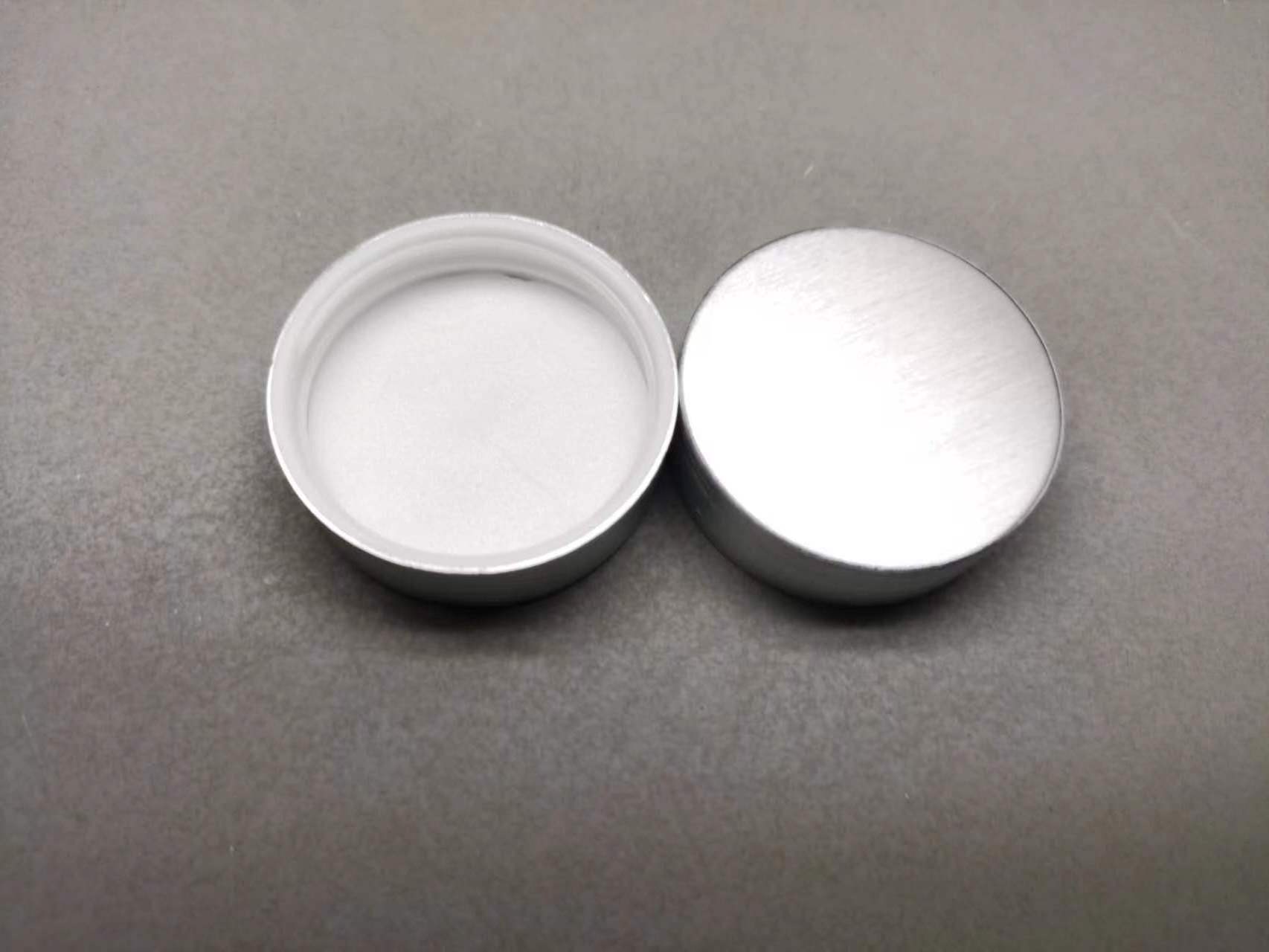 silver brushed 38-400  cream caps metal lid with liners aluminum screw caps for jar