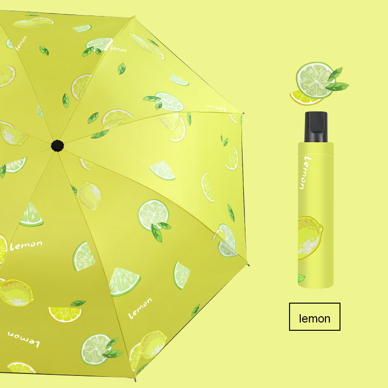 3 Fold Fruit Umbrella Vinyl-coated Sunscreen Windproof And Rainproof Anti Ultraviolet Umbrella