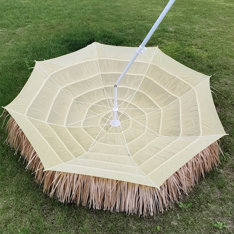 2M Luxury Outdoor Garden Beach Distinctive Creative Adjustable Swimming Pool Simulation Straw Beach Umbrella