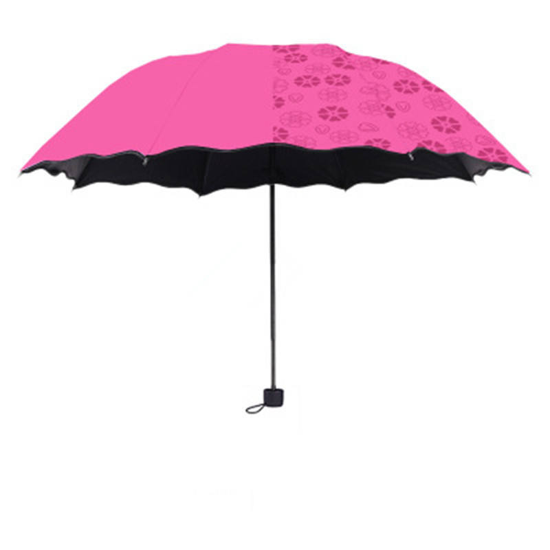 Outdoor Durable Manual Umbrellas Portable Flower Pattern Triple Folding Umbrella Anti Sun Parasol Anti UV Umbrella