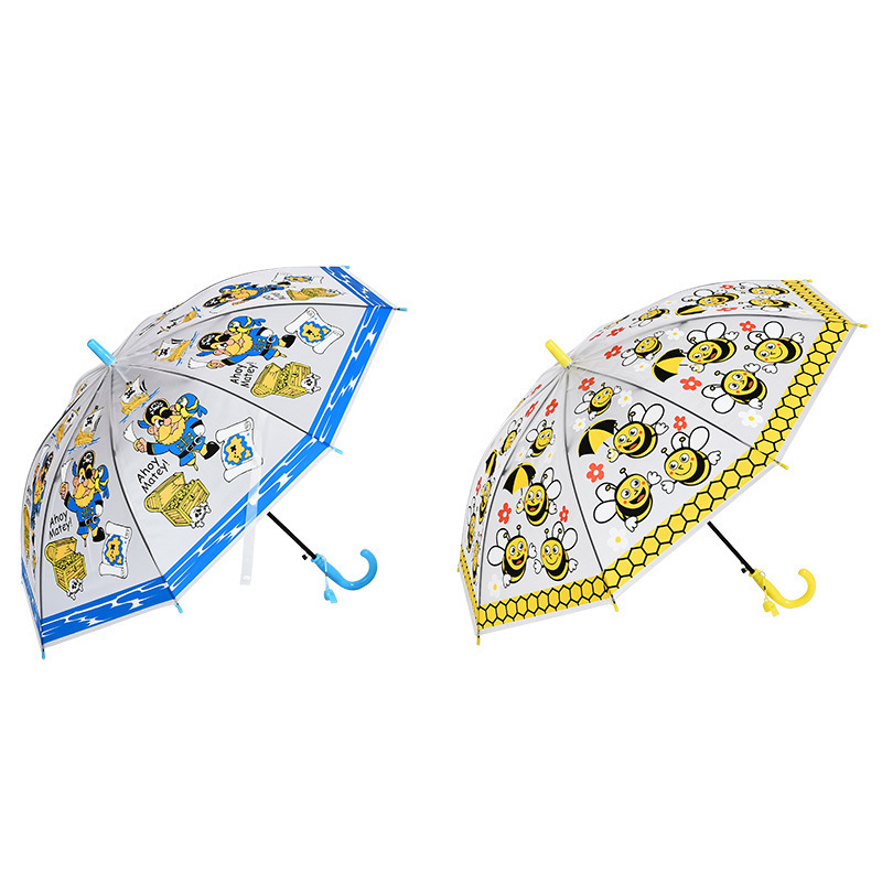 Hot Semi-automatic Student Kids Cartoon Umbrellas Rain EVA Umbrella For Children's Gift Windproof Umbrellas