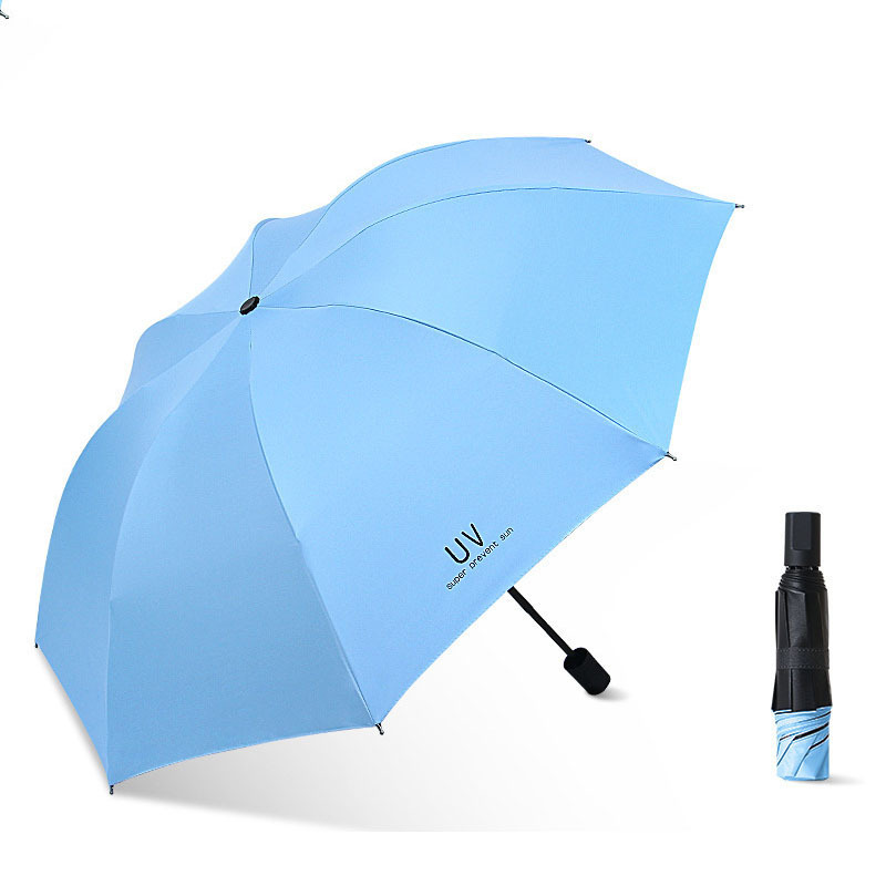 UV Protected Sunshade Portable Lightweight Manual 3 Folding Simple Umbrellas Parasol