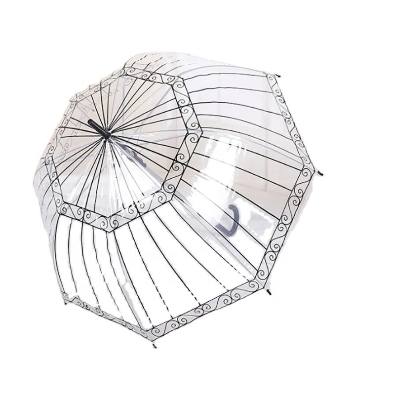 Transparent Umbrella Fashion Straight Umbrella POE Dome Transparent Umbrella