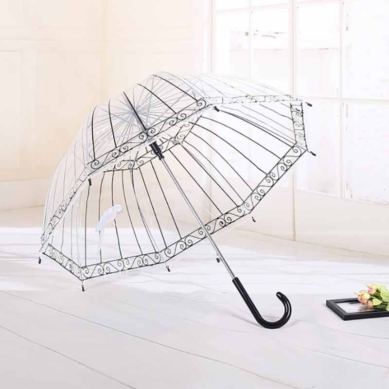 Transparent Umbrella Fashion Straight Umbrella POE Dome Transparent Umbrella