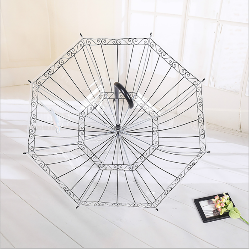 Transparent Umbrella Fashion Straight Umbrella POE Dome Transparent Umbrella