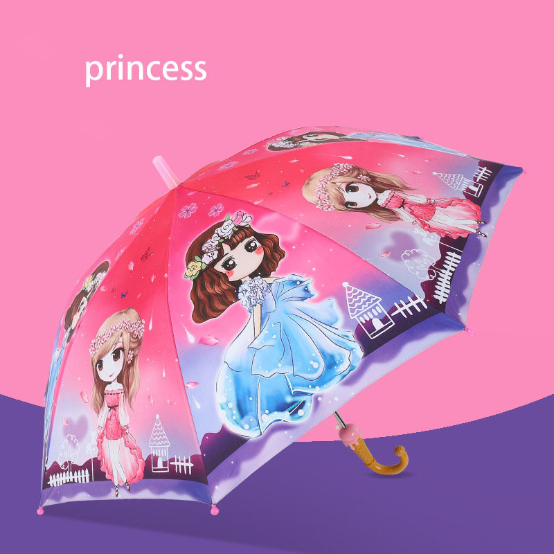 Customized Uv Coating Design Anti Dripping Safety Umbrella Children Cute Character  Kids Cheap Cartoon Umbrella For Children