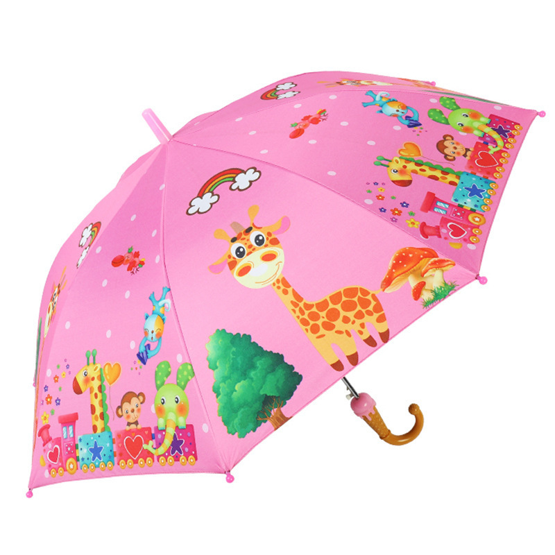 Customized Uv Coating Design Anti Dripping Safety Umbrella Children Cute Character  Kids Cheap Cartoon Umbrella For Children