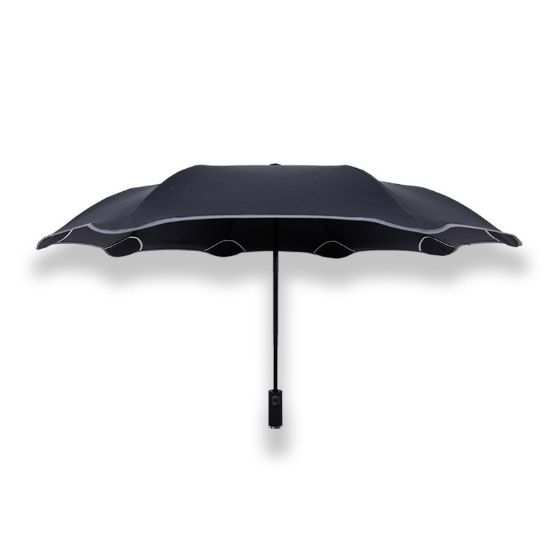 Fashion 3 Fold Full Automatic Blunt Umbrella With Safety Round Corner No Tips UV Protection New Design Umbrella