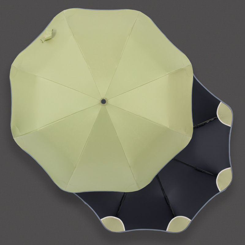 Fashion 3 Fold Full Automatic Blunt Umbrella With Safety Round Corner No Tips UV Protection New Design Umbrella