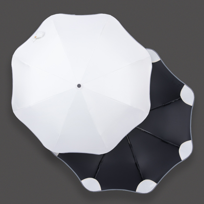 Fashion 3 Fold Full Automatic Blunt Umbrella With Safety Round Corner No Tips UV Protection New Design Umbrella