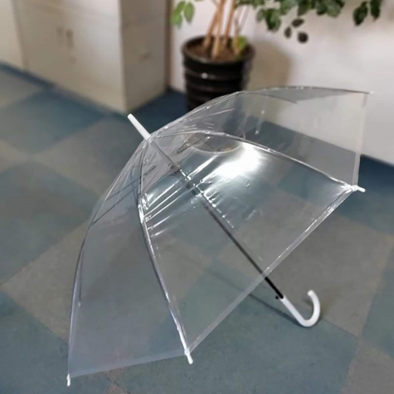 Wholesale Custom Design Wedding Gifts Automatic Open  Outdoor Rain Transparent Clear Straight  Umbrella With Logo Printing