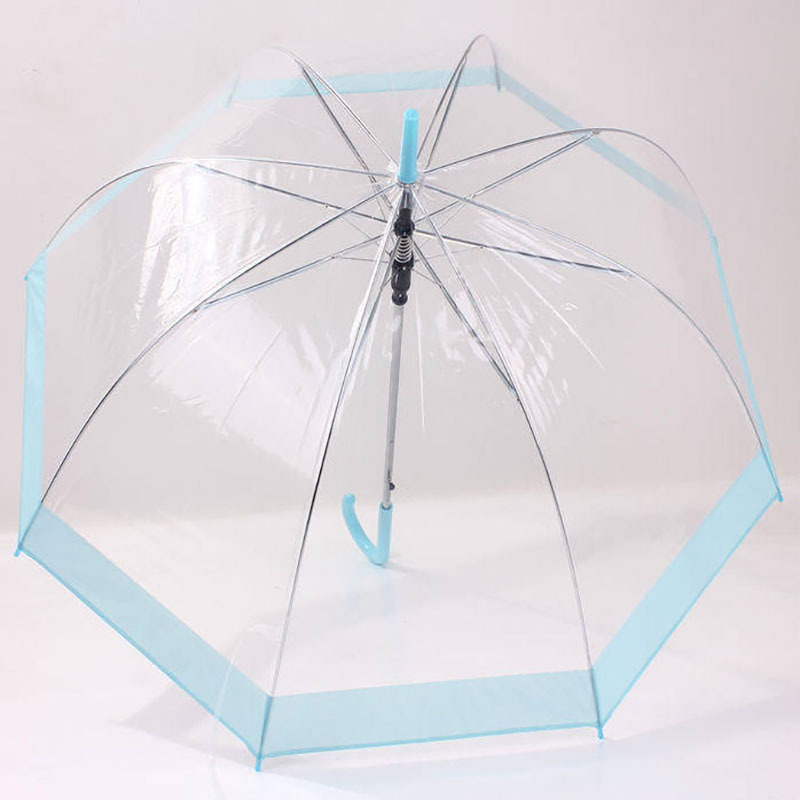 Large Size Clear Mushroom Umbrella Windproof Sturdy Transparent Plastic Dome Print Umbrella For Rain Day