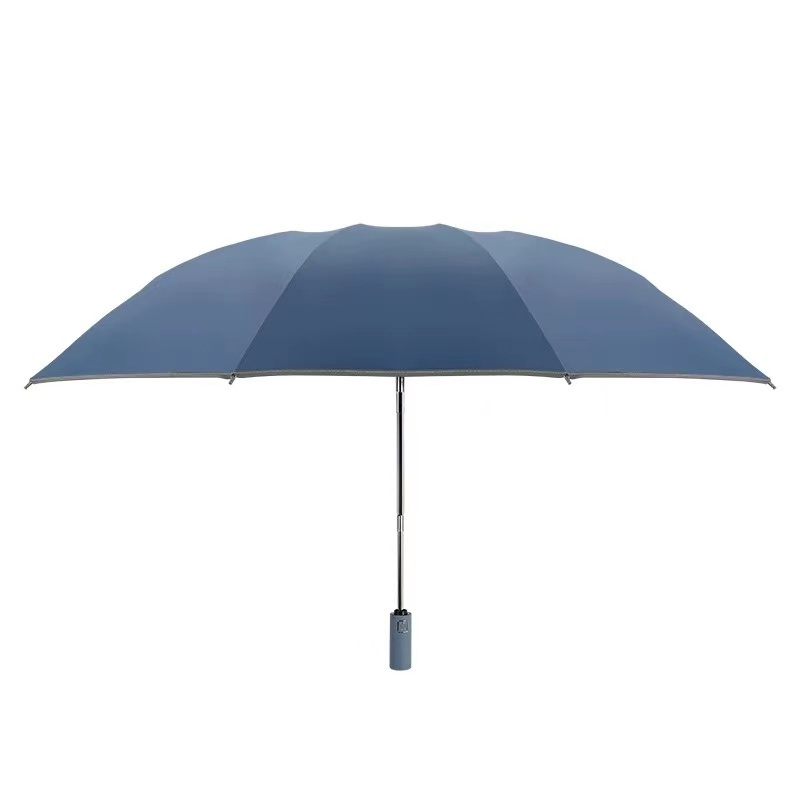 Three Fold Button Innovative Solar Umbrella With Reflective Strip To Automatic Open And Close  Rain Outdoor Umbrella Parasol