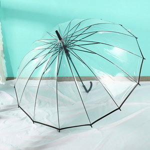 16K Large Transparent Umbrella POE Umbrella Paint Clear Transparent Umbrella