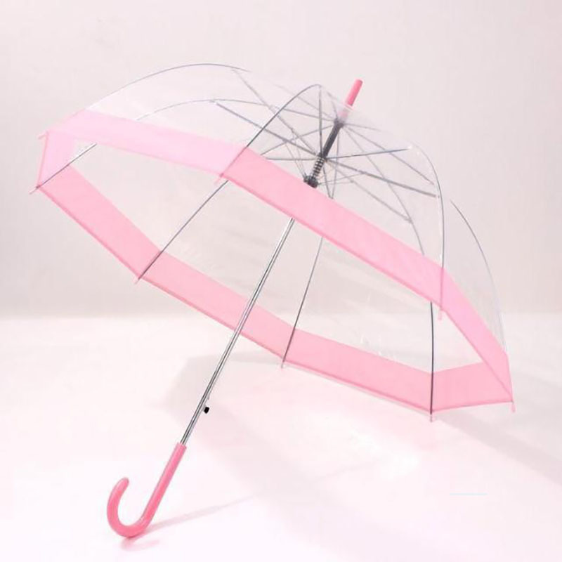 Hot Sale 23  Inch Customized POE Clear Umbrella Straight Umbrella Bubble Dome Bulk Large Adult Umbrella