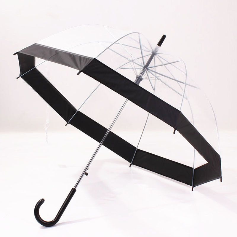 Hot Sale 23  Inch Customized POE Clear Umbrella Straight Umbrella Bubble Dome Bulk Large Adult Umbrella