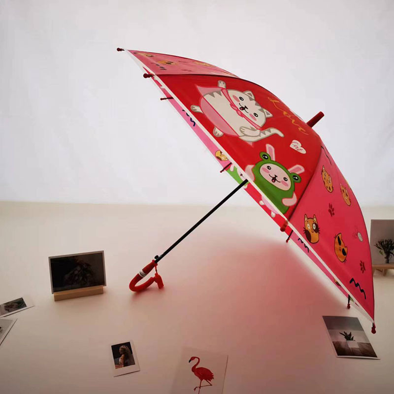 Cute Animal Children Umbrella With Automatic Handle Custom Made Design Available EVA Kids Umbrella