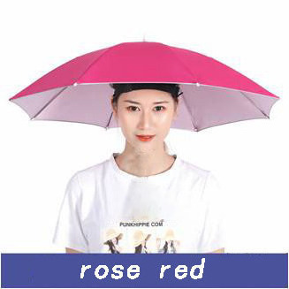 Wholesale Low MOQ Small Size Head-Mounted Silver Hat Umbrella For Outdoor Can Be Customized With Logo