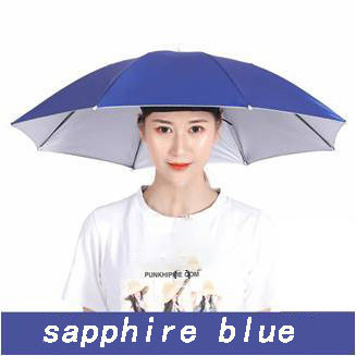 Wholesale Low MOQ Small Size Head-Mounted Silver Hat Umbrella For Outdoor Can Be Customized With Logo