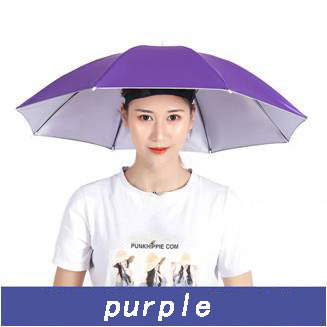 Wholesale Low MOQ Small Size Head-Mounted Silver Hat Umbrella For Outdoor Can Be Customized With Logo