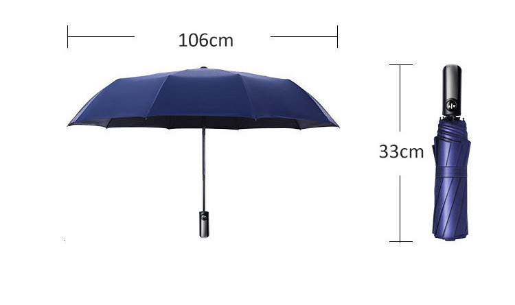 Automatic Umbrellas With Black Coating Promotional Three Fold Large Size With Custom Logo Automatic Paraguas Umbrella