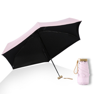 Capsule Sunshine Umbrella 2022 Ultra Mini 6 Folding Umbrellas Portable Casual Sunscreen Shade Pocket Umbrella With Logo