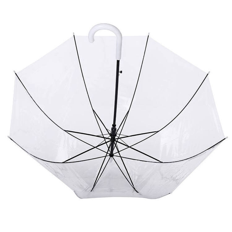 23 Inch Windproof Wedding Women Plastic Clear Auto Transparent Bubble Dome Shape Straight Umbrella Rain