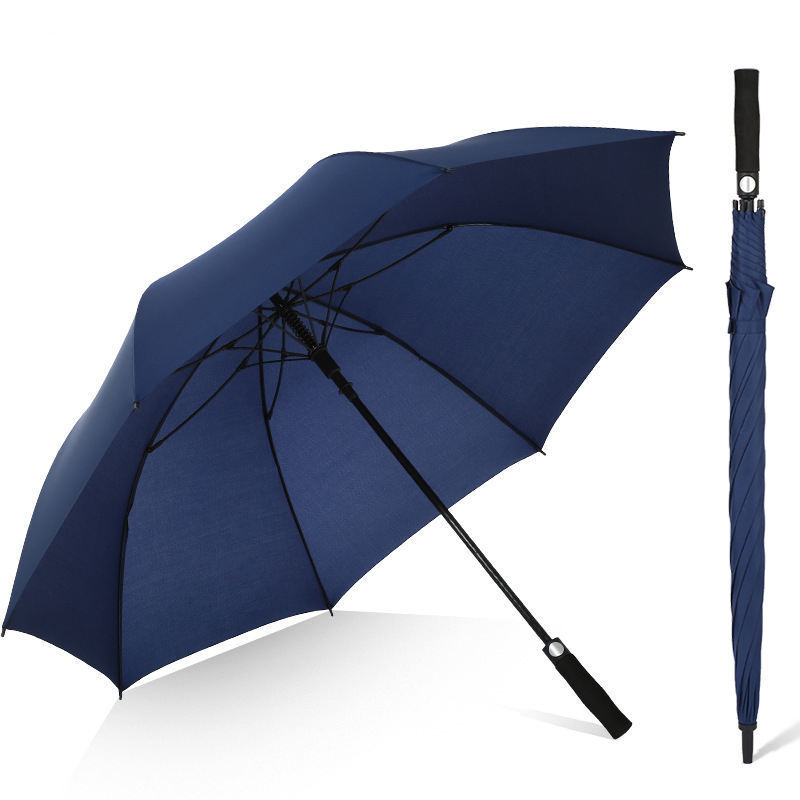 27 Inch High Quality Customized LOGO Advertising Fiberglass Shaft Big Umbrella Windproof Straight Golf Umbrella