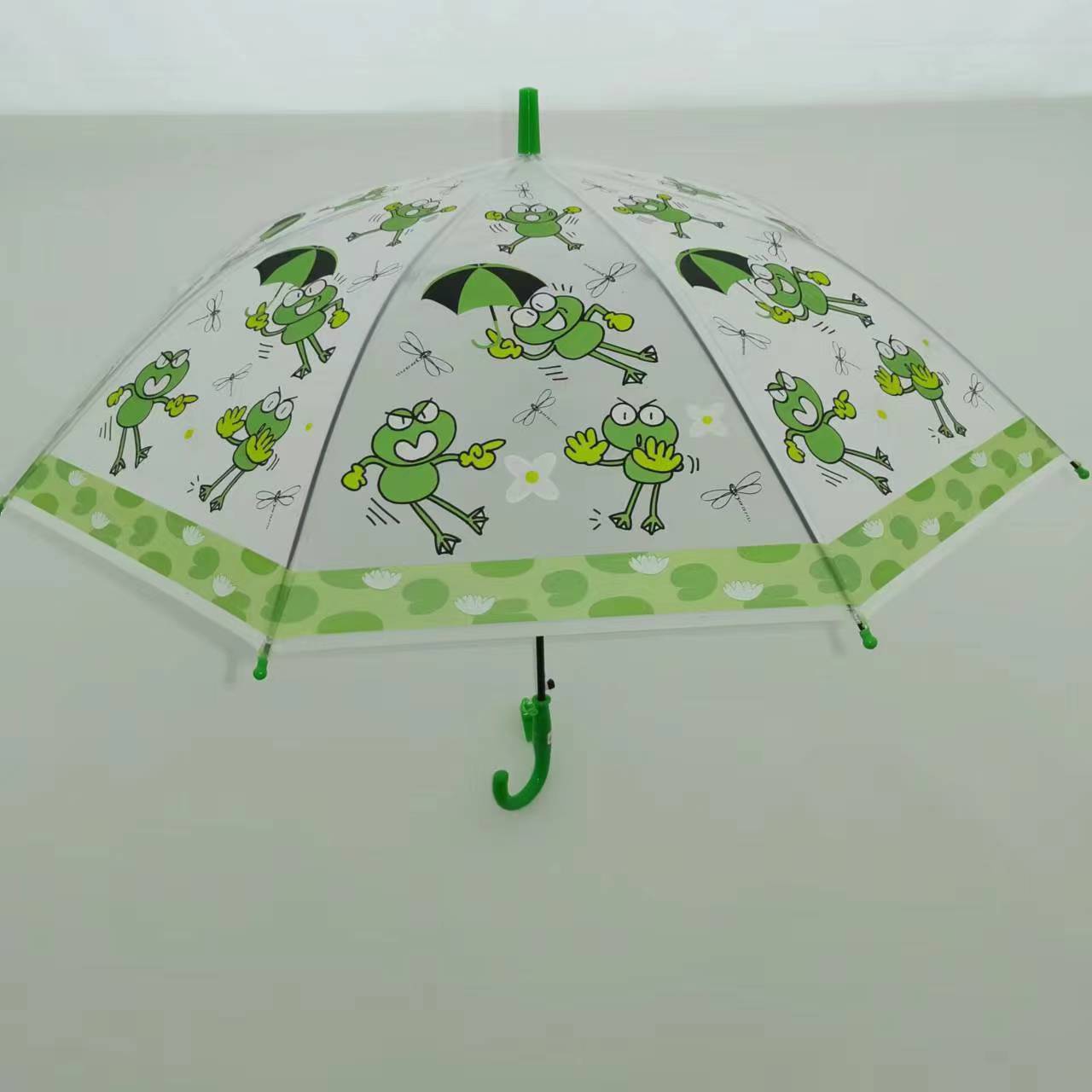 Hot Sale EVA  Umbrella Cheap Clear Transparent Cute Animals Umbrella Frosted Straight Plastic Print Umbrellas For Children