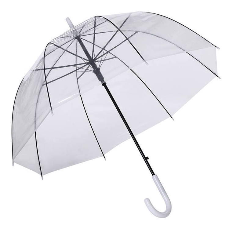 23 Inch Windproof Wedding Women Plastic Clear Auto Transparent Bubble Dome Shape Straight Umbrella Rain