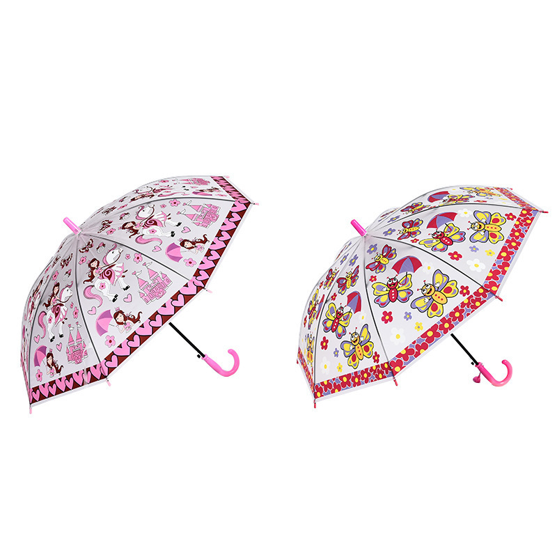 Kids EVA Straight Frog  Umbrella 8K Clear Transparent Umbrellas For Hot Sales