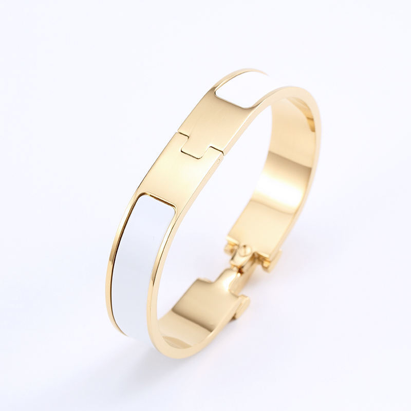 High Quality Enamel Bracelet Rose Gold Silver Plated Women's Fashion Jewelry 316L Stainless Steel Color H Bracelet