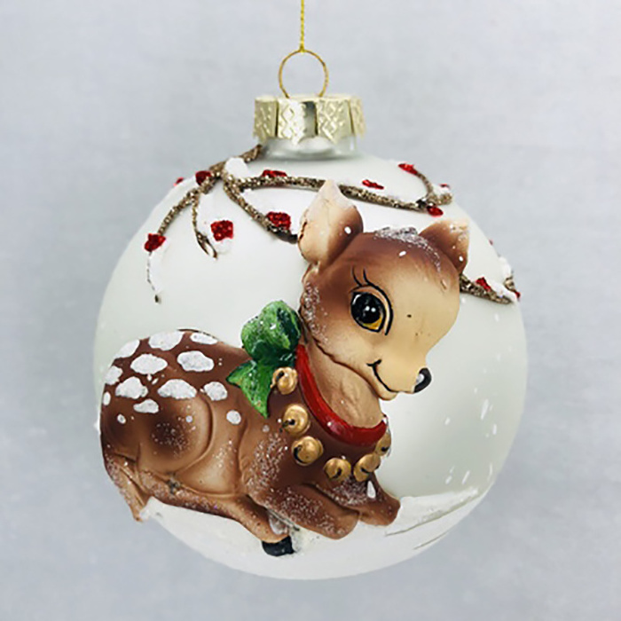 Our new Christmas tree unique stickers painted 3D squirrel 10cm Christmas ball hanging ornaments