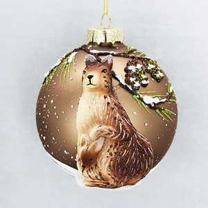 Our new Christmas tree unique stickers painted 3D squirrel 10cm Christmas ball hanging ornaments