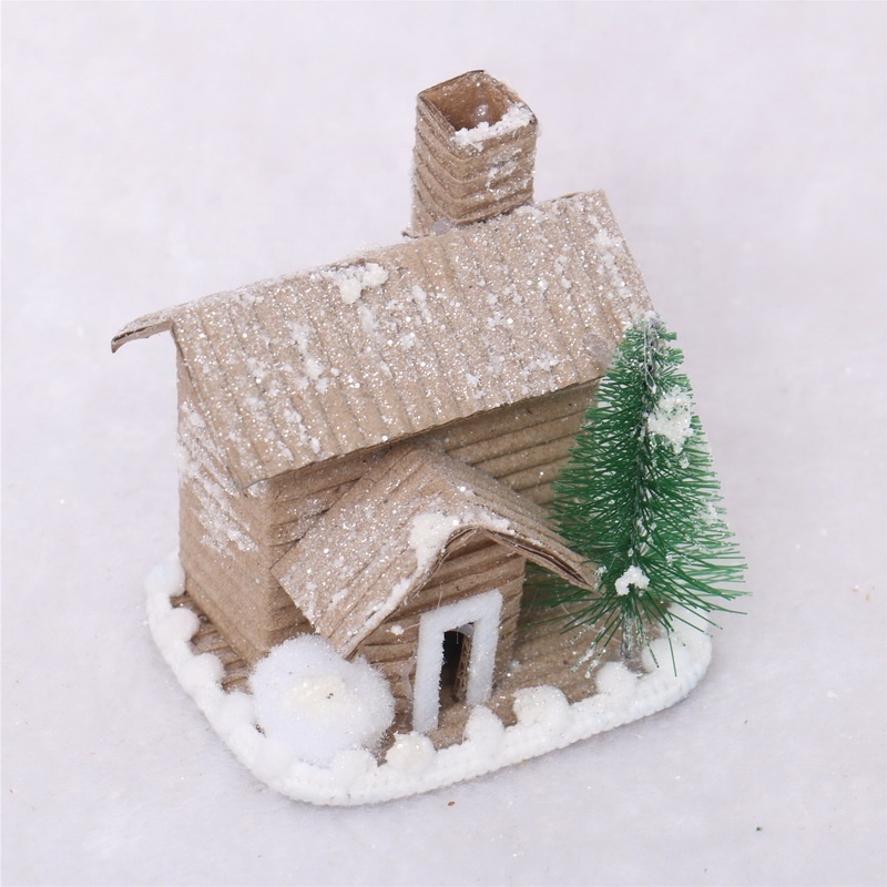 High quality Paper card Christmas  houses with snow