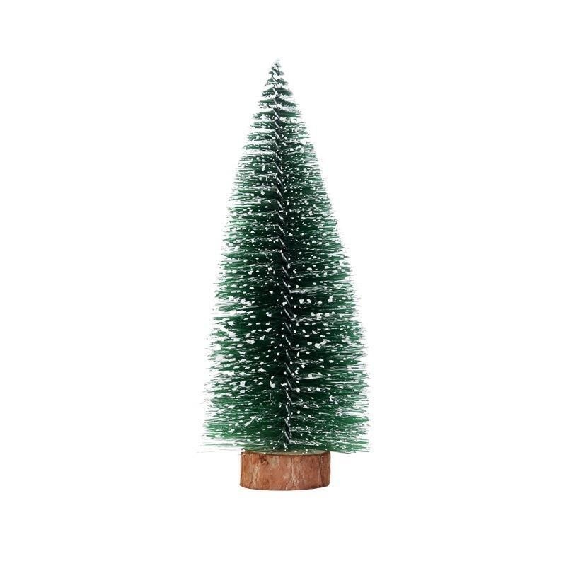 Mini Artificial Christmas  Snow Frost Sisal Trees Desktop Miniature Pine Tree Bottle Brush Trees for Christmas Party Home