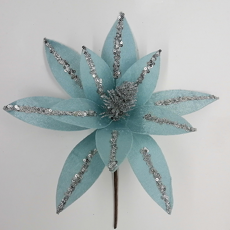 Christmas Decorative cutting supplier Christmas tree ornament Artificial blue flower branch