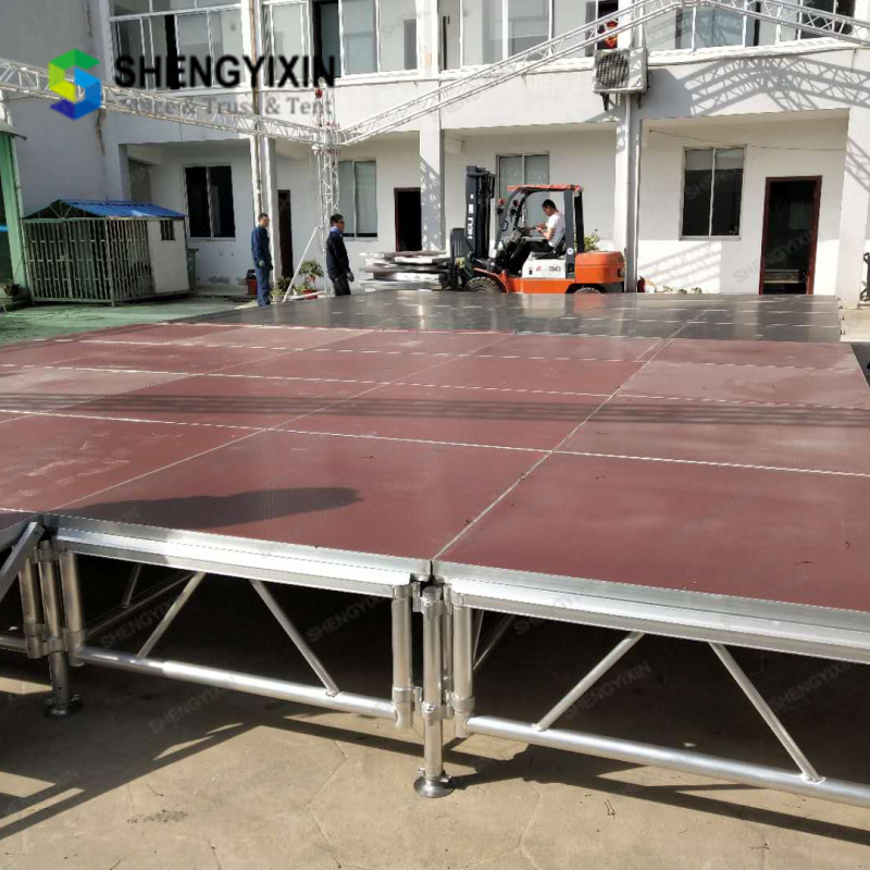 customized aluminum mobile stage trailer for speech with moved wheels