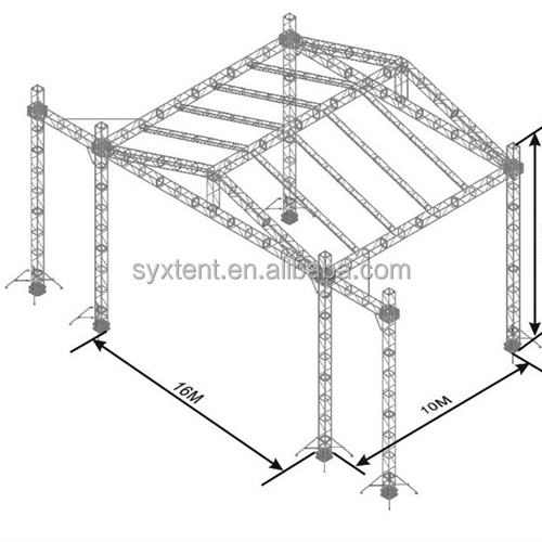 Quality music festival truss stage lighting aluminum  box truss display  used steel trusses for sale