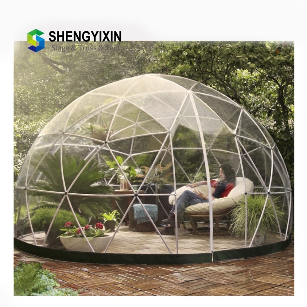 China Spot Stock 6M Frame Clear PVC Cover Geodesic Sphere Event Dome Canopy Glamping Tent For Clearance Sale