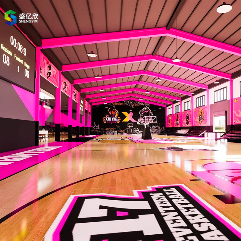 Basketball Gym Huge Polygon Pink Tents Aluminum Tents for Sports Basketball Activities